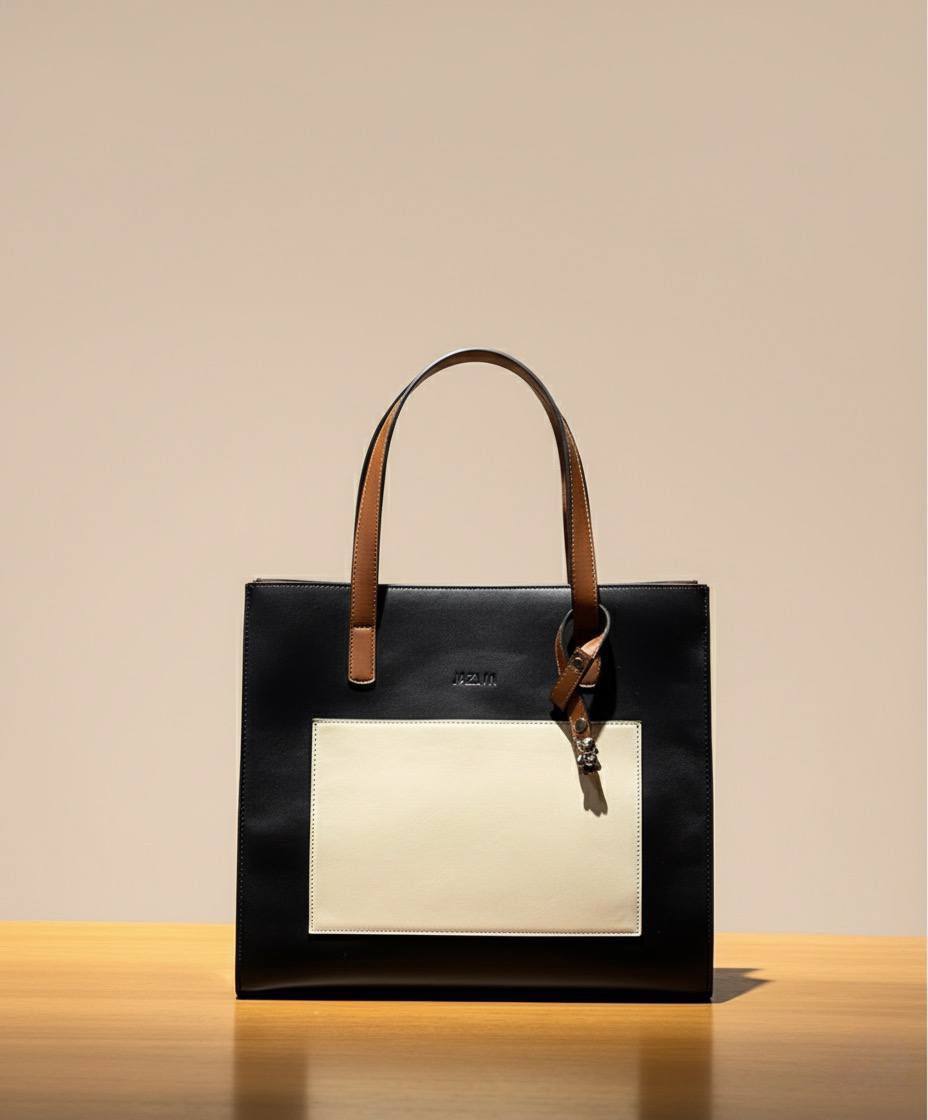 Mixed Colors Leather Tote Bag