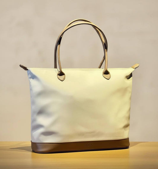 Beige Waterproof Tote Bag