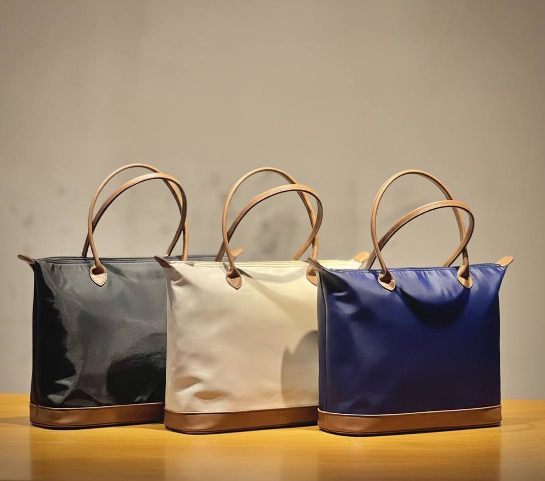 Beige Waterproof Tote Bag